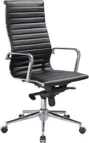 BF4400 Πολυθρόνα Διευθυντή Μέταλλο Χρώμιο - PU Μαύρο   2τμχ