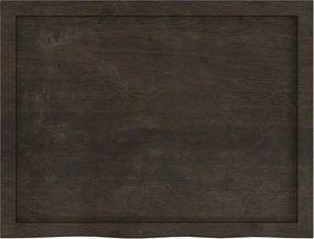 vidaXL Επιφάνεια Τραπεζιού Σκούρο Καφέ 80x60x(2-4)εκ Επεξ. Μασίφ Δρυς