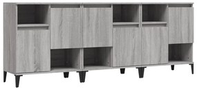 vidaXL Ντουλάπι 3 τεμ. Γκρι Sonoma 60x35x70 εκ. από Επεξεργασμένο Ξύλο