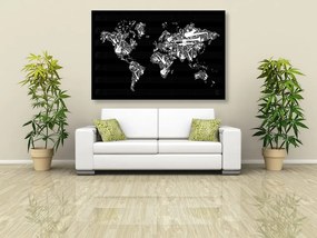 Εικόνα στον παγκόσμιο χάρτη μουσικής από φελλό - 90x60  peg