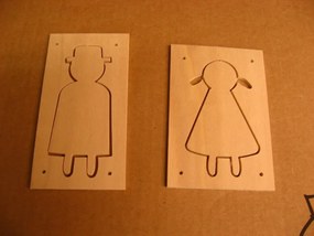 Intra απο ξύλο plywood 3mm-4mm πάχος - Χαριτωμένα αρσενικά θηλυκά σημάδια Δίασταση 30x30 cm Intraeaxys-lopqzkx7
