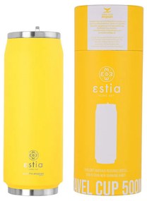 Θερμός-Ποτήρι Ανοξείδωτο Pineapple Yellow Save The Aegean Estia 500ml-7x19εκ. 01-10324