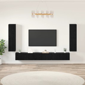 vidaXL Σετ επίπλου τηλεόρασης 5 pcs Μαύρη Δρυς Επεξεργασμένο ξύλο