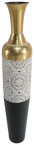 Διακοσμητικό βάζο Balan Inart μέταλλο σε χρυσή, μαύρη και λευκή απόχρωση Φ16.5x88.3εκ 16.5x16.5x88.3 εκ.