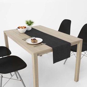 Τραβέρσα Αλέκιαστη Panama Black DimCol 40Χ180 40x180cm Cotton-Polyester
