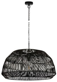 Φωτιστικό Οροφής Rattan 73X38 Black VK/03148/PE/73 VKLed Rattan, Μέταλλο