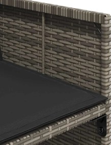 vidaXL Σετ Τραπεζαρίας Κήπου 11 Τεμαχίων Γκρι Συνθ. Ρατάν με Μαξιλάρια