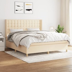 ΚΡΕΒΑΤΙ BOXSPRING ΜΕ ΣΤΡΩΜΑ ΚΡΕΜ 160X200 ΕΚ. ΥΦΑΣΜΑΤΙΝΟ 3132326