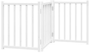 vidaXL Διαχωριστικό Σκύλων Πτυσσόμενο 3 Πάνελ Λευκό 150 εκ Μασίφ Ελάτη