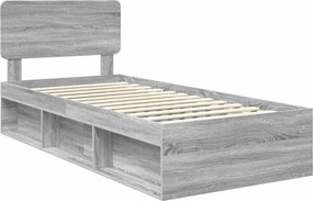 vidaXL Σκελετός Κρεβατιού Γκρι Sonoma 100 x 200 cm
