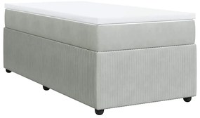 vidaXL Κρεβάτι Boxspring με Στρώμα Ανοιχτό Γκρι 80x200 εκ. Βελούδινο