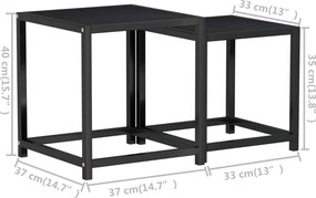 vidaXL Τραπεζάκια 2 τεμ. Μαύρα από MDF