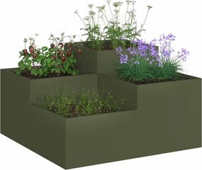 vidaXL Γλάστρα Κήπου Λαδί 80 x 80 x 48 εκ. Ατσάλι