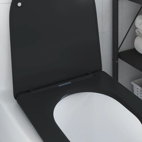 vidaXL Καθιστόρα με Γρήγορη Αποδέσμευση και Ήσυχο Κλείσιμο - Duroplast, Μαύρο