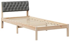vidaXL Σκελετός Κρεβατιού με κεφαλάρι Καφέ και σκούρο γκρι 90 x 190 cm