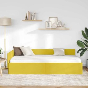 vidaXL Κρεβάτι Γωνίας Άλλο με κεφαλάρι Κίτρινο 90 x 190 cm
