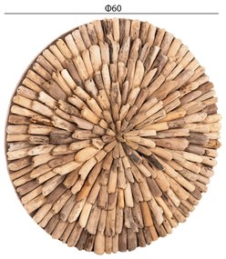 ΔΙΑΚΟΣΜΗΤΙΚΟ ΤΟΙΧΟΥ ΣΤΡΟΓΓΥΛΟ CHIIKI  DRIFTWOOD ΣΕ ΦΥΣΙΚΟ Φ60 εκ.