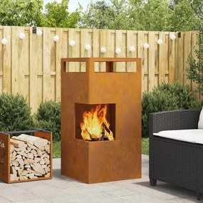 vidaXL Φωτιά Καφέ 50 x 50 x 100 cm Ατσάλι σκληρυθέν στον αέρα