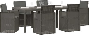 vidaXL Σέτ φαγητού για κήπο 7 pcs Ανοιχτό Γκρι και Ανθρακί PP