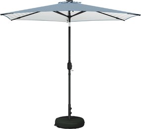 vidaXL Ομπρέλα Κήπου με LED Φώτα και Βάση 270 x 270 εκ Πολυεστέρας
