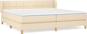 vidaXL Κρεβάτι Boxspring με Στρώμα Κρεμ 200x200 εκ. Υφασμάτινο