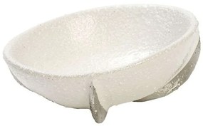 Διακοσμητικό Μπωλ Φύλλα NIX101 11,8x11,8x5,5cm White-Silver Espiel Κεραμικό