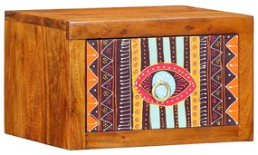 vidaXL Κομοδίνο Καφέ, πολύχρωμο 35 x 30 x 22 εκ. Μασίφ ξύλο ακακίας