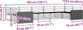 vidaXL Σειρά Καναπέ Εξωτερικού 7 pcs Φυσικό