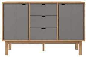 vidaXL Συρταριέρα OTTA Καφέ και Γκρι 113,5x43x73 εκ. Μασίφ Ξύλο Πεύκου