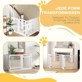 Pet Gate Stair Gate Safety Gate 4 τεμαχίων Πτυσσόμενο λευκό