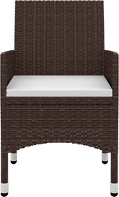 vidaXL Σετ Τραπεζαρίας Κήπου 9 τεμ. Συνθ. Ρατάν/Γυαλί με Μαξιλάρια