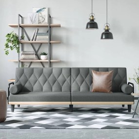 vidaXL Καναπές Κρεβάτι με Μπράτσα Σκούρο Γκρι Υφασμάτινος