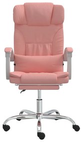 vidaXL Καρέκλα Γραφείου Ανακλινόμενη Ροζ Συνθετικό δέρμα