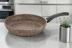 Stewehome UNIQUE Τηγάνι Γρανίτη Αντικολλητικό Κουζίνας Καφέ