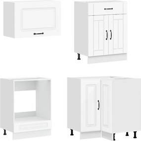 vidaXL Μονάδα κουζίνας KALMAR 8 pcs Λευκό Επεξεργασμένο Ξύλο
