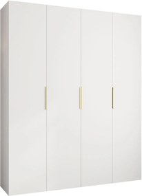 Ντουλάπα Como IV 200 Τετράφυλλη-Λευκό - Χρυσό