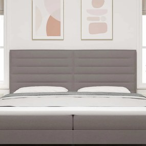 vidaXL LED κεφαλάρι με LED ταινίες φωτός Taupe 200 cm ύφασμα