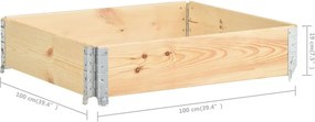vidaXL Κολάρo Παλέτας 100 x 100 εκ. από Μασίφ Ξύλο Πεύκου