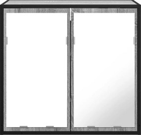 vidaXL Ντουλάπι καθρέφτη μπάνιου Γκρι Sonoma 65x20x60 cm