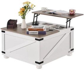 VEVOR 31.5&quot; Farmhouse Coffee Table Hinged Lift Top Square Table with Storage