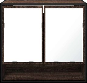 vidaXL ντουλάπι καθρέφτη μπάνιου καφέ δρυς 65x20x60 cm