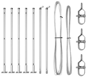 vidaXL Πό posts φράχτη 7 pcs Ασημί Ø32mm 110 εκ Γαλβανισμένος χάλυβας