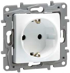 LEGRAND πρίζα 2Π+Γ 764529, ασφαλείας, λευκή