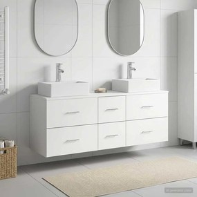 vidaXL Σετ Ντουλαπιών Μπάνιου 3 τμχ. Λευκό 129 x 41 x 79,5 cm