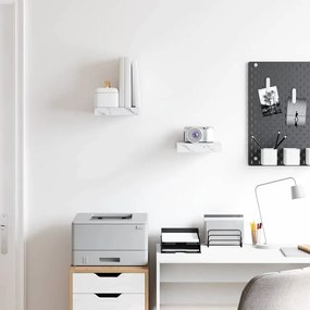 vidaXL Ράφι Τοίχου Επιτοίχιο 2 pcs Λευκό Μάρμαρο 23 x 23,5 x 4 εκ
