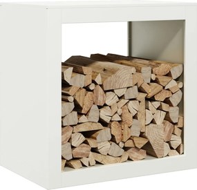 vidaXL Ράφι Καυσόξυλων Λευκό 60x40x60 εκ. Ατσάλινο