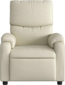 vidaXL Πολυθρόνα Μασάζ Ανακλινόμενη Κρεμ από Συνθετικό Δέρμα