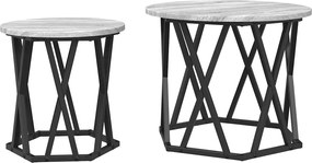 vidaXL Τραπεζάκι Πλευράς 2 pcs Γκρίζο Σονομα