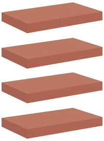 vidaXL Ράφι Τοίχου 4 pcs Κόκκινο 40 x 23,5 x 4 εκ Επεξεργασμένο ξύλο