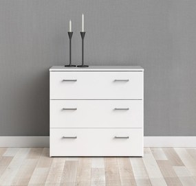 Insi Space συρταριέρα με 3 συρτάρια 74,1x35,95x69,9εκ. Λευκό  0201.TV21